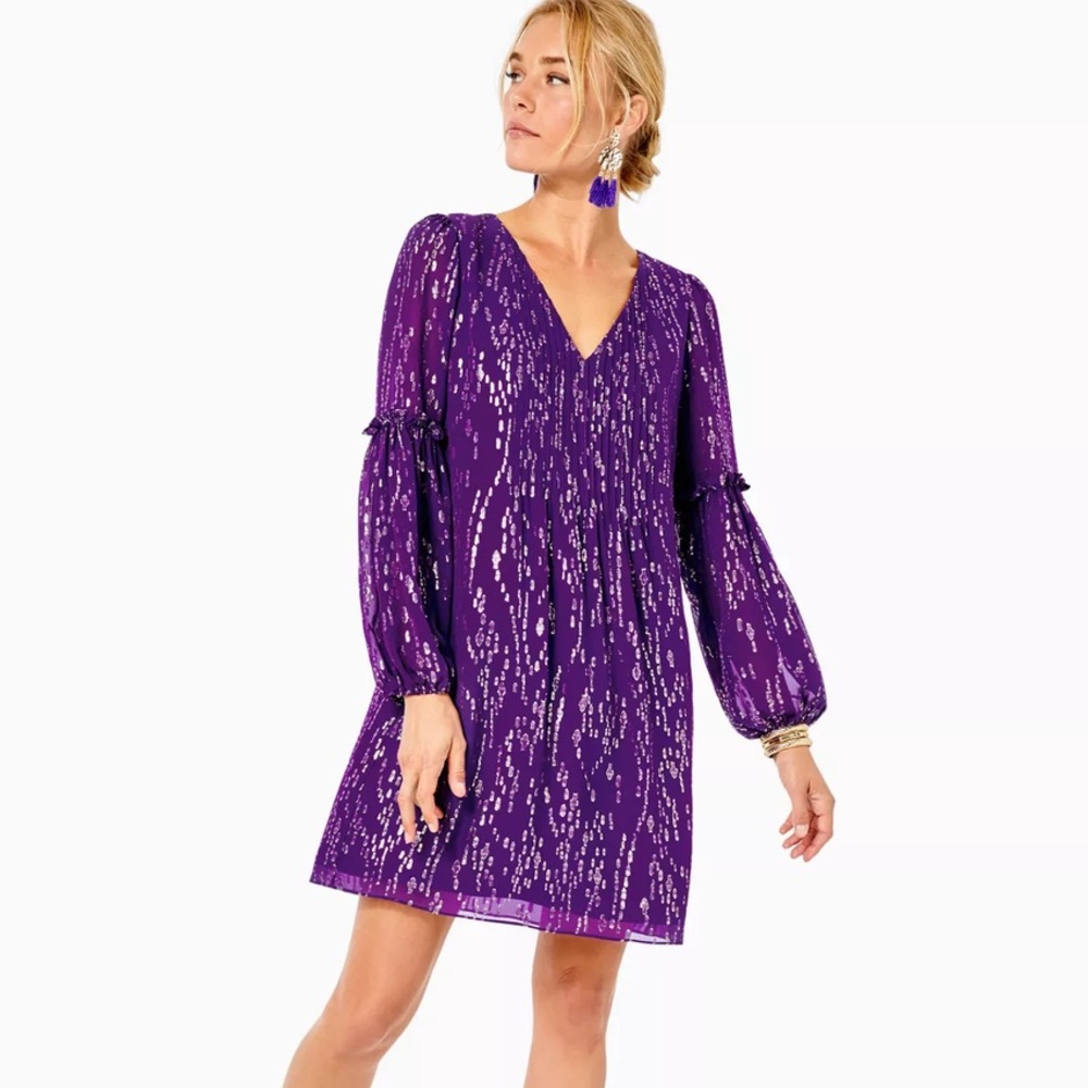 Lilly Pulitzer purple glitter mini dress